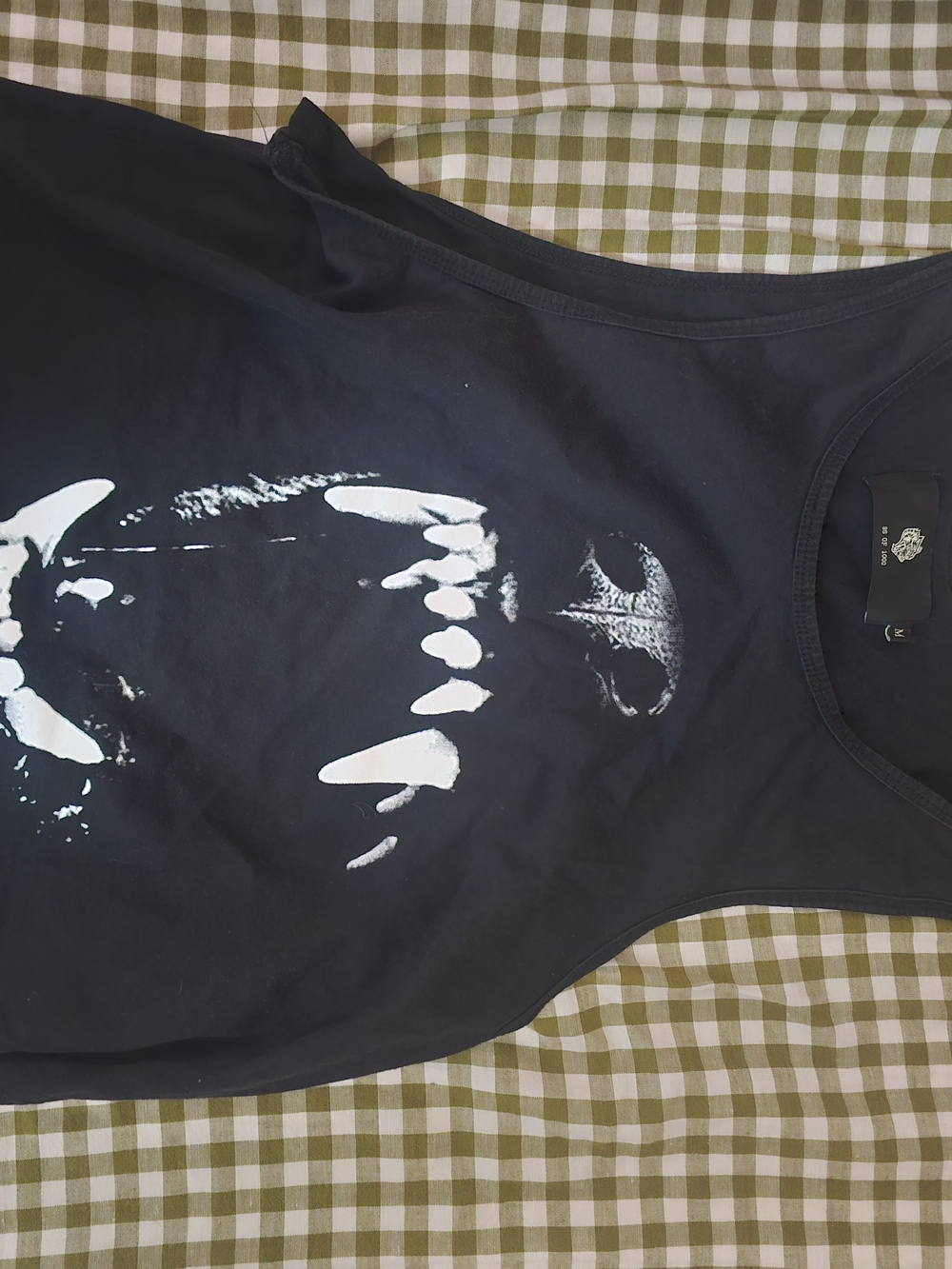 Darc Sport Black Tank Top with White Canine Jaw Graphic - Women